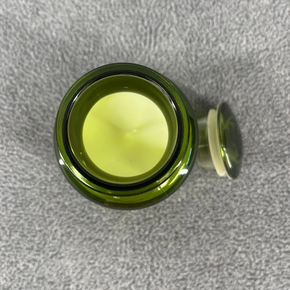 Leoben Company Summer Tomato Candle 9oz Green Glass Apothecary Jar Soy Wax Blend
